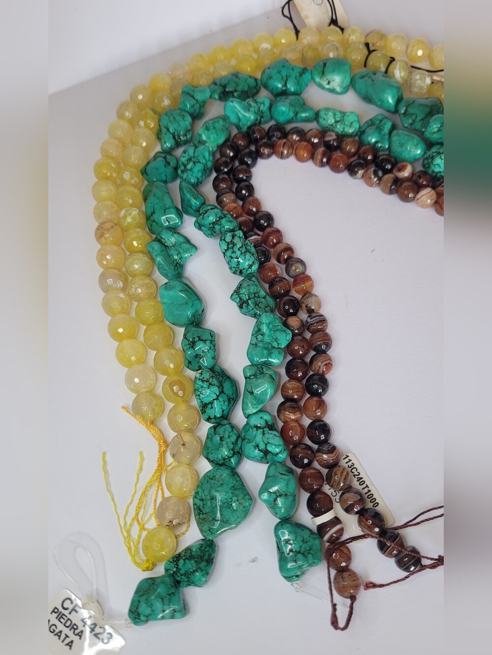 NWT Natural Agate Gemstone Bead Strands Bundle (3 Pieces)
